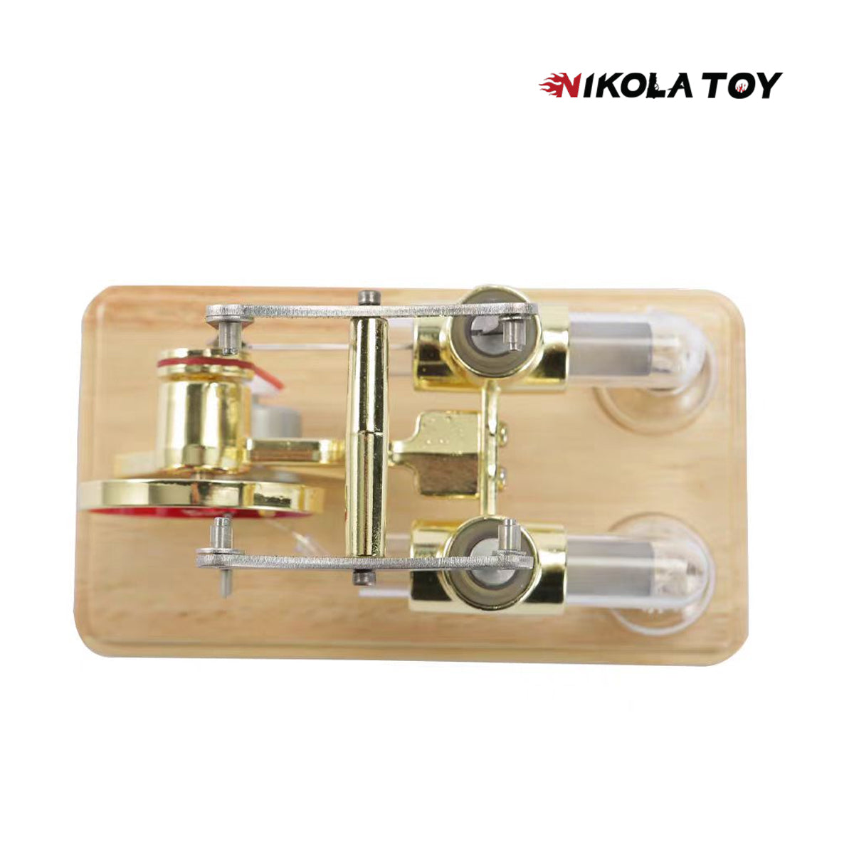 Bamboo based twin cylinder Stirling engine - Nikola Toy