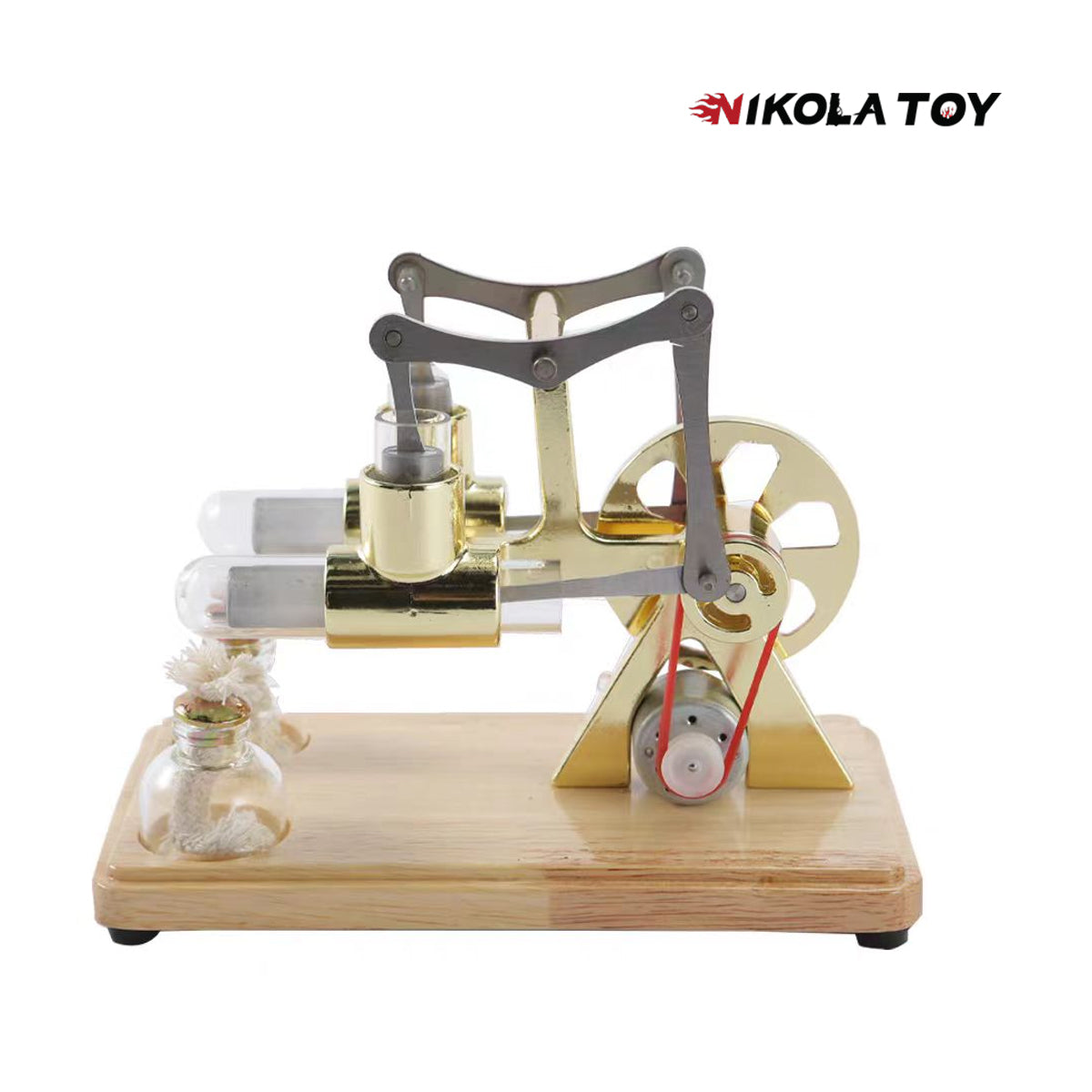 Bamboo based twin cylinder Stirling engine - Nikola Toy