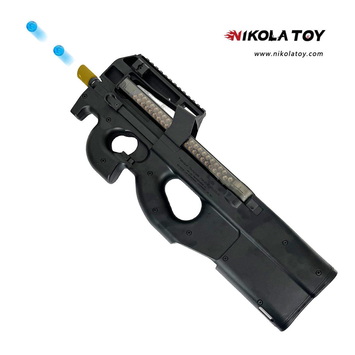 P90 Gel Blaster Toy Gun 11.1V - High Speed＆Torque Motor - Ages 16+ (Black) - Nikola Toy