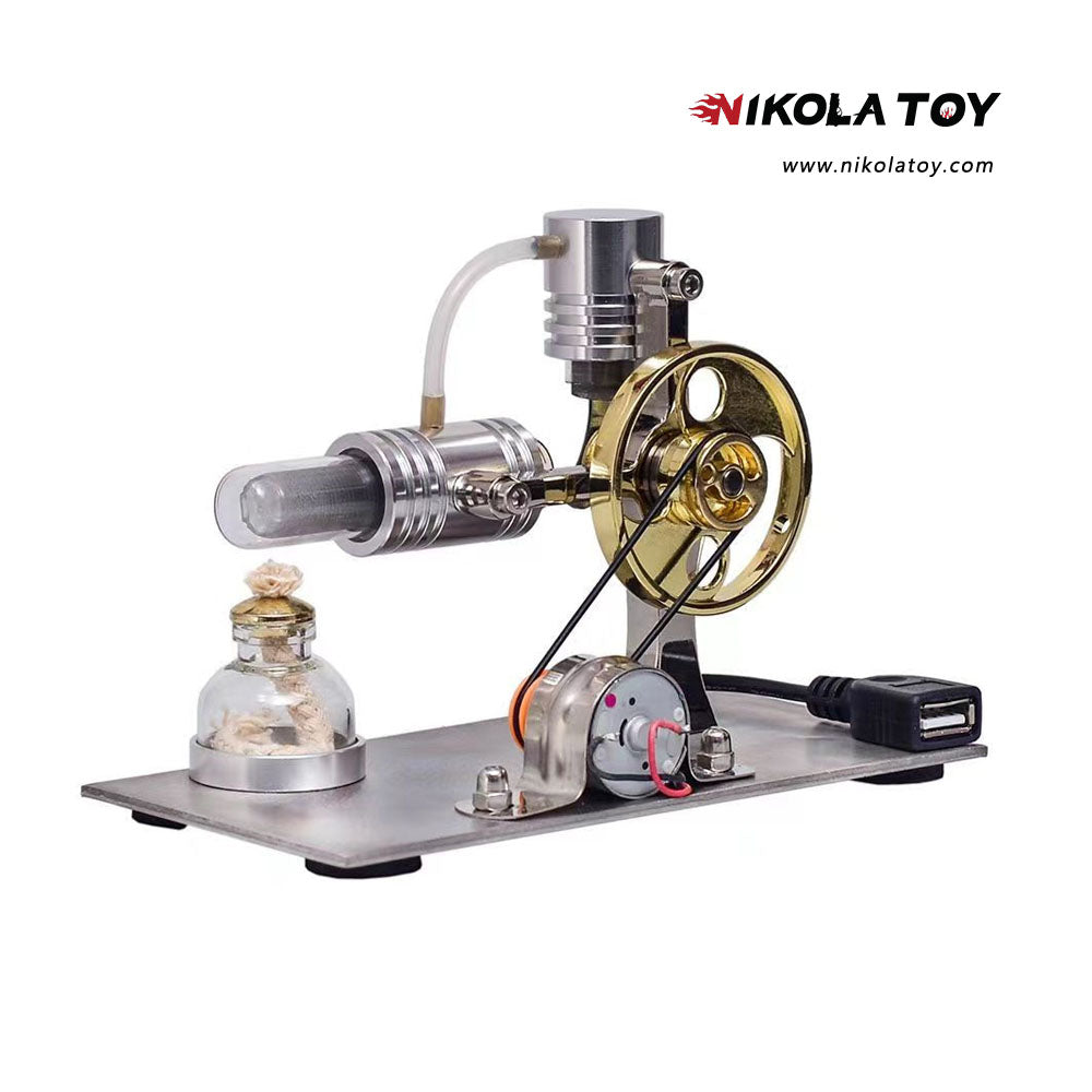 L-type Stirling engine model - power generation+LED light - Nikola Toy