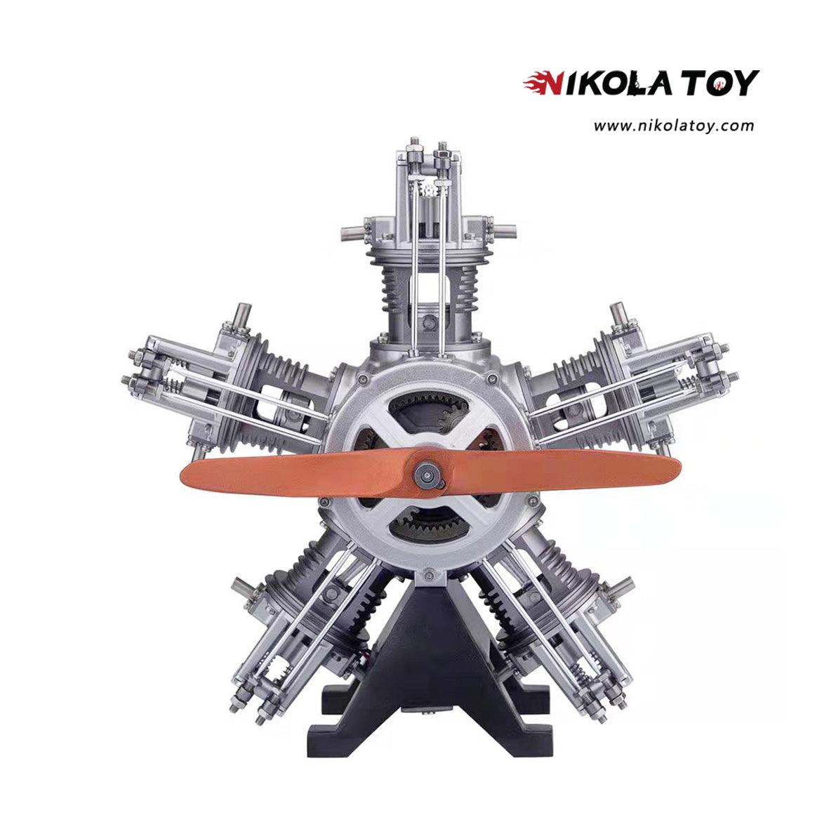 TECHING DIY 5 Cylinder Electric Mechanical Aircraft Radial Engine Model Kits - Nikola Toy