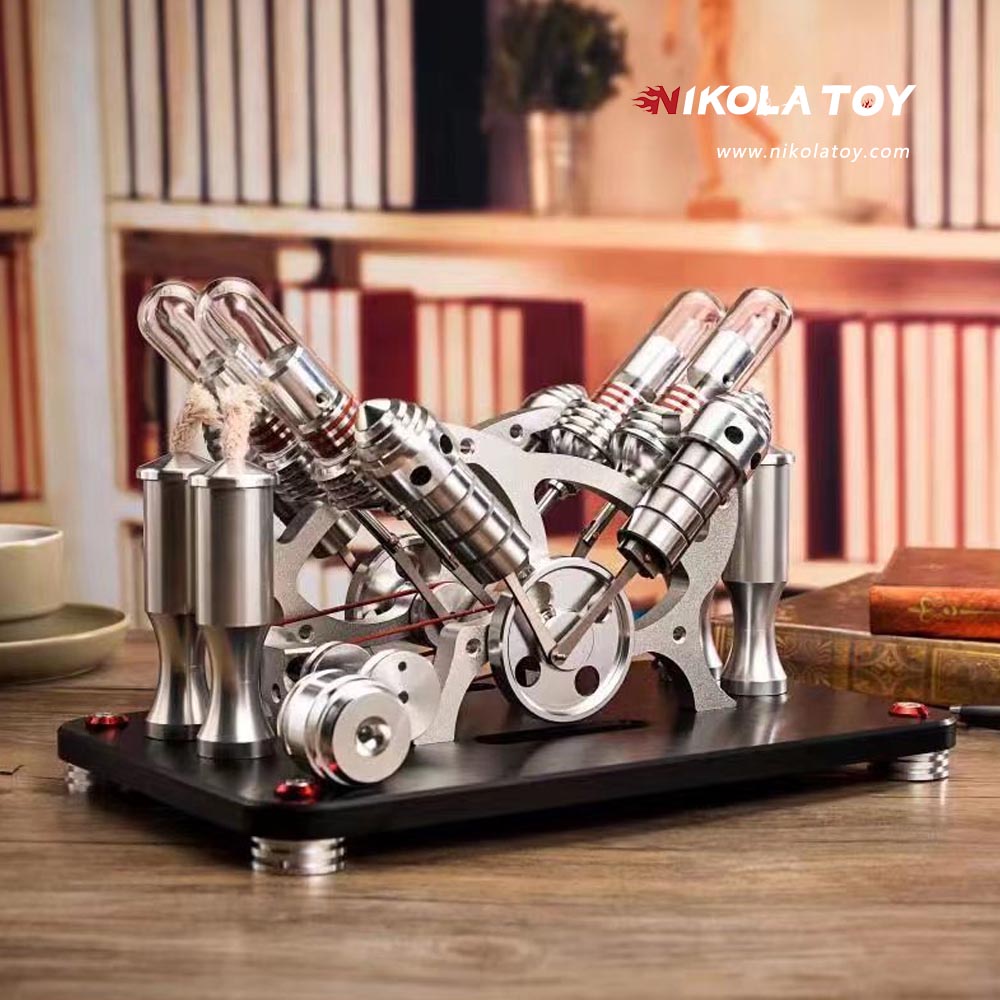 Stirling engine V4 model - Nikola Toy