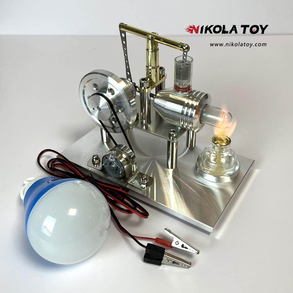 New Stirling engine+LED lights - Nikola Toy