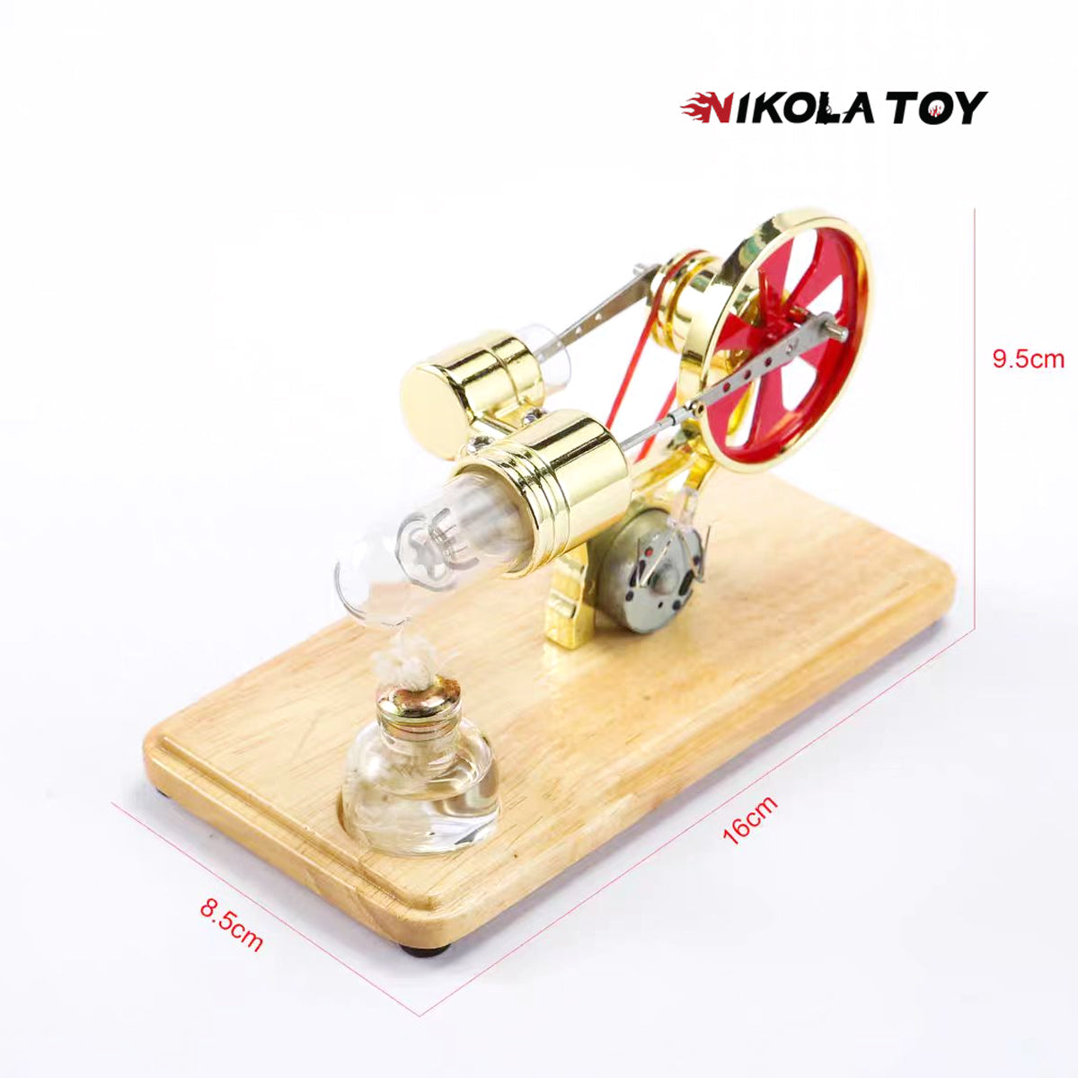 Bamboo based single cylinder Stirling engine - Nikola Toy