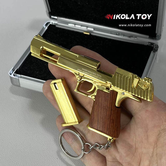 18K Gilded Desert Eagle Keychain - Nikola Toy