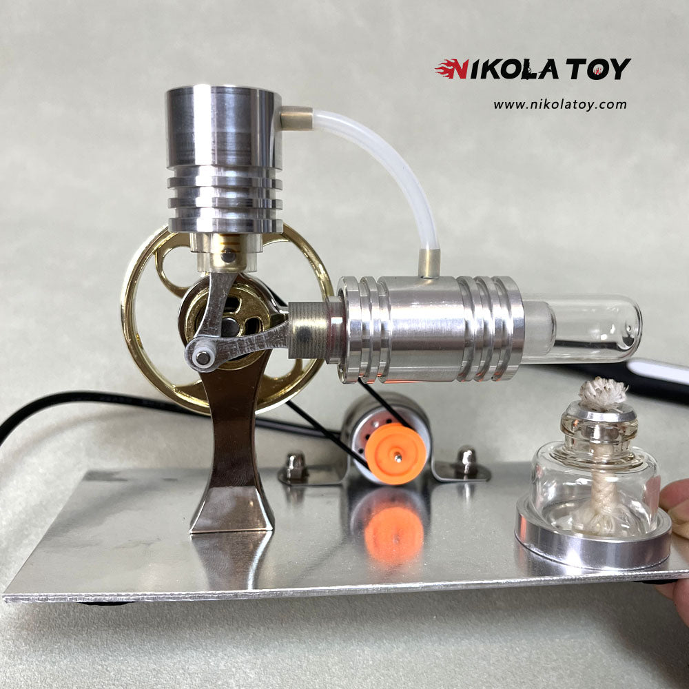 L-type Stirling engine model - power generation+LED light - Nikola Toy