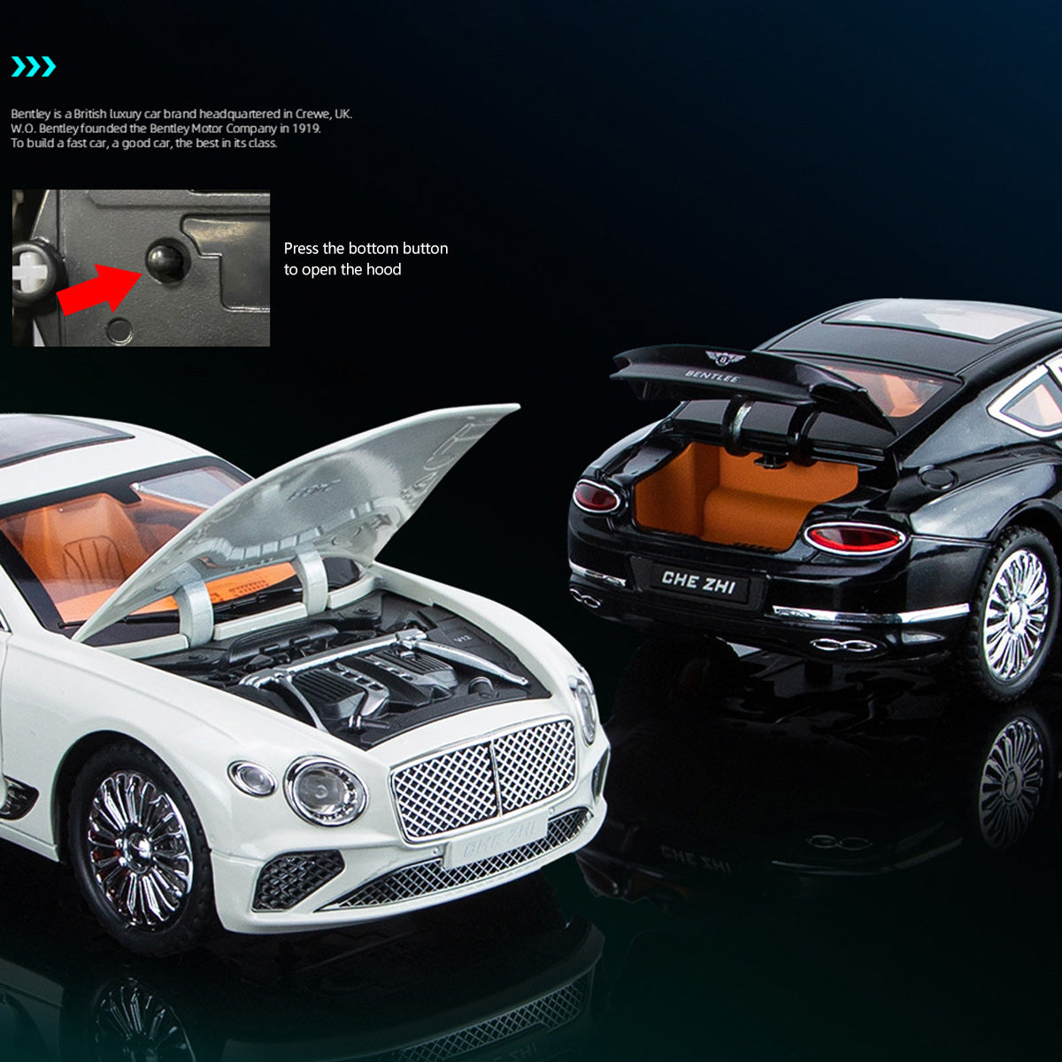 NIKOLATOY Alloy 1/24 Bentley Continental Model Car - Nikola Toy