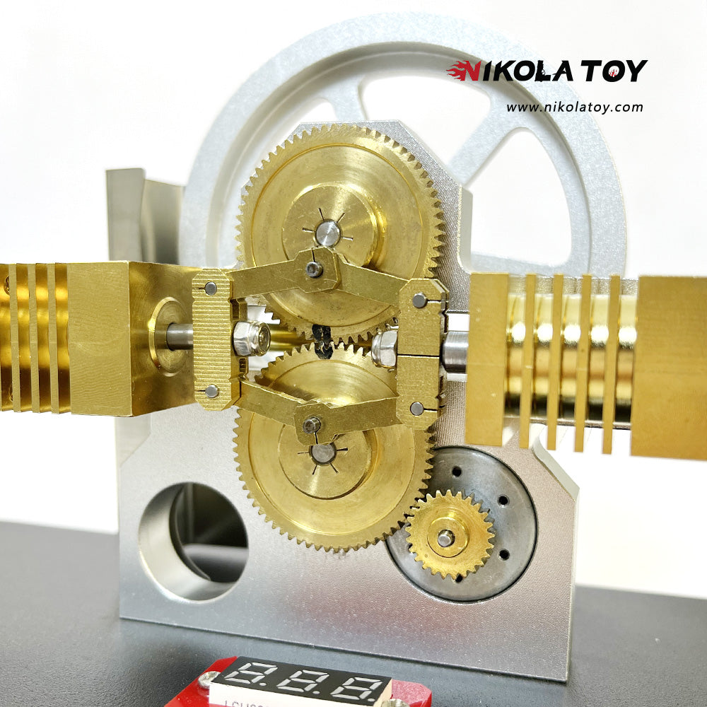 Horizontal opposed diamond Stirling engine - Nikola Toy