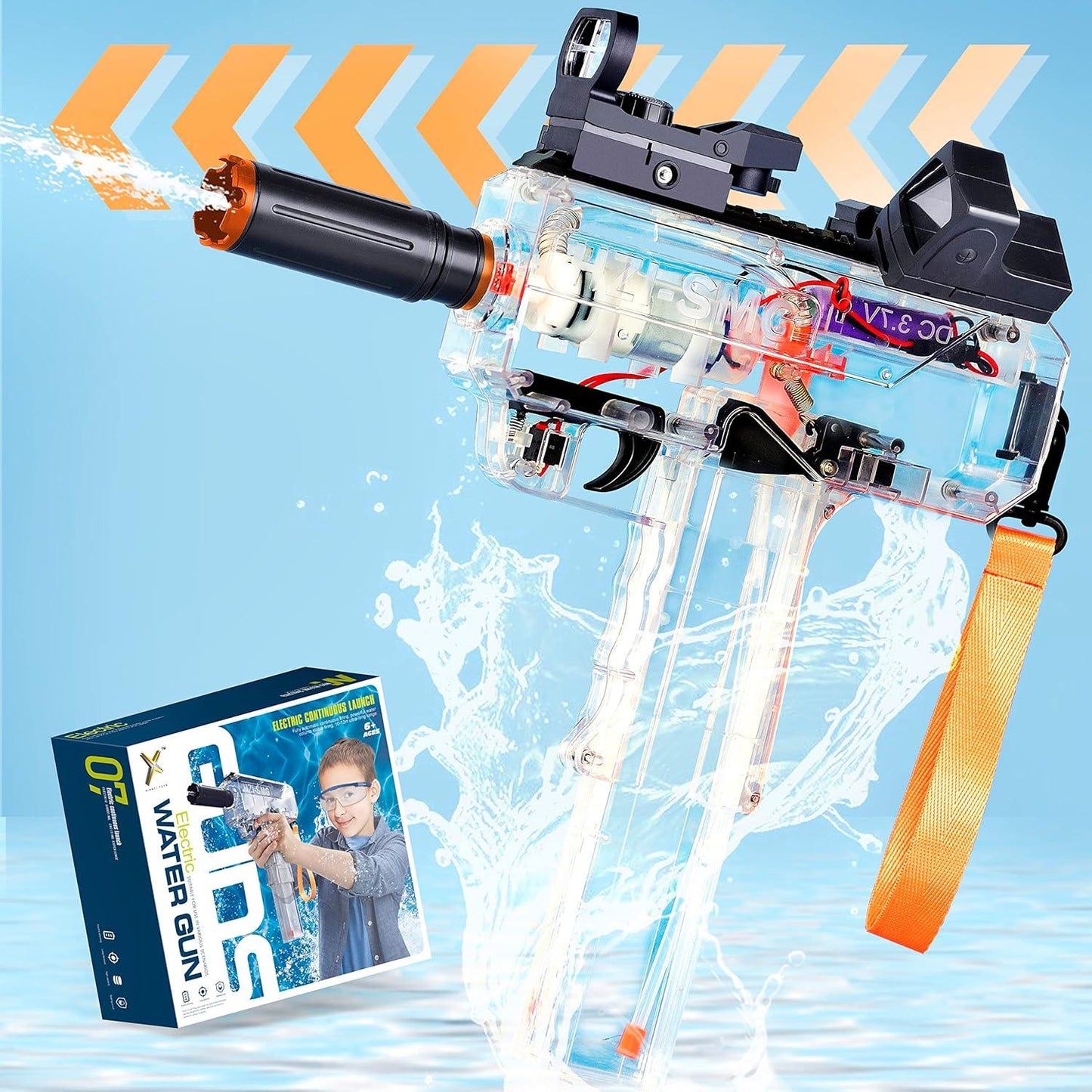 UZI Transparent automatic high-speed water gun - Nikola Toy