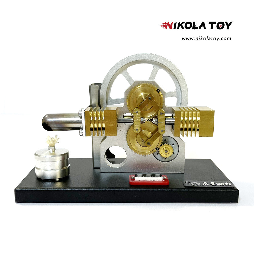 Horizontal opposed diamond Stirling engine - Nikola Toy