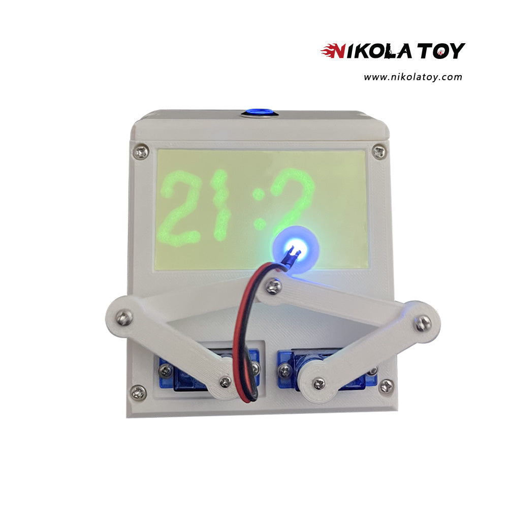 3D Printing Mechanical luminous clock robot - Nikola Toy